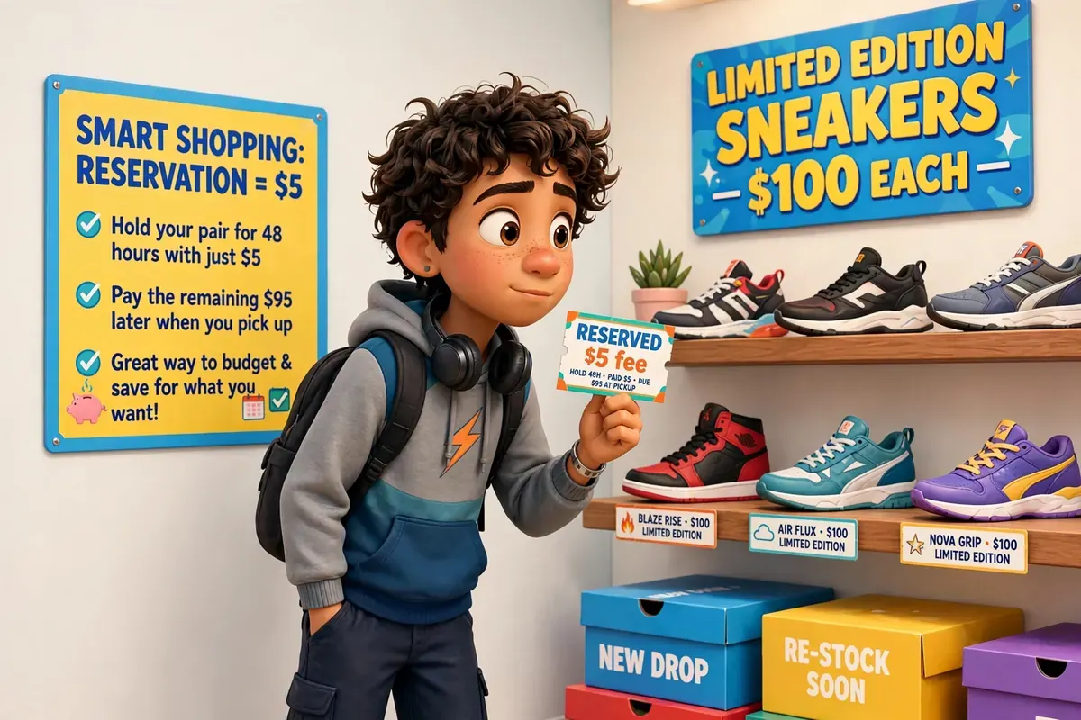 Sneaker store reservation analogy for a call option